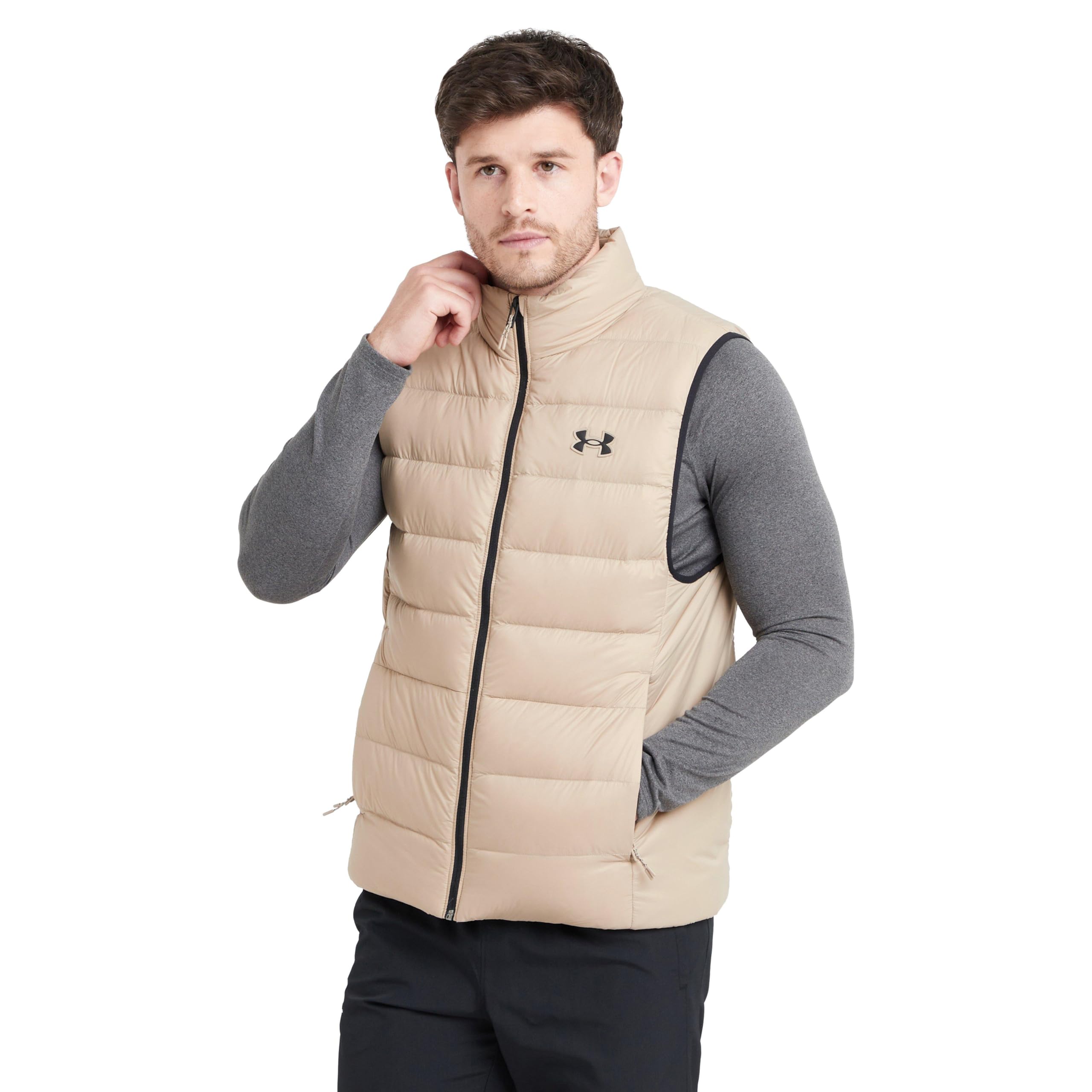 Under Armour Men's Beige Legend Down Vest, Medium