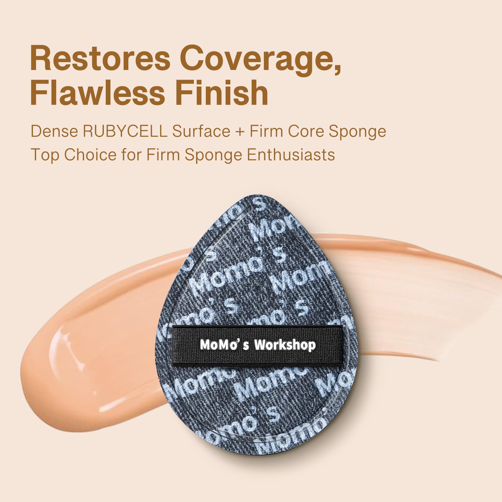 Momo's Workshop 2pcs Powder Puff, Makeup Sponge for Liquid Foundation Ultra Soft Face Powder Puff, Hypoallergenic - Image 2