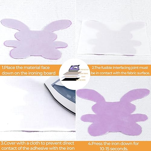 Miniatura 6 de PLANTIONAL Interfaz fusible no tejido no tejido blanco ligero para planchado 16.5 "x 30yd Interfaz no tejida de peso ligero en poliéster interfaz de