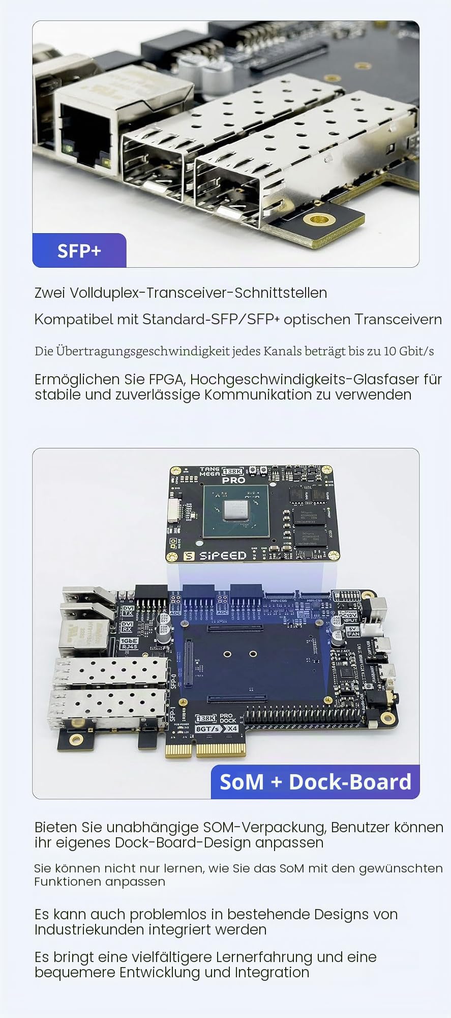 Sipeed Tang Mega 138K Pro Dock GW5AST RISC-V FPGA Development Board Kit, 1GB DDR3 Single Board Computer, onboard PCIe3.0 SFP SFP+ GbE PMOD Port for AI Development Education FPGA Programming