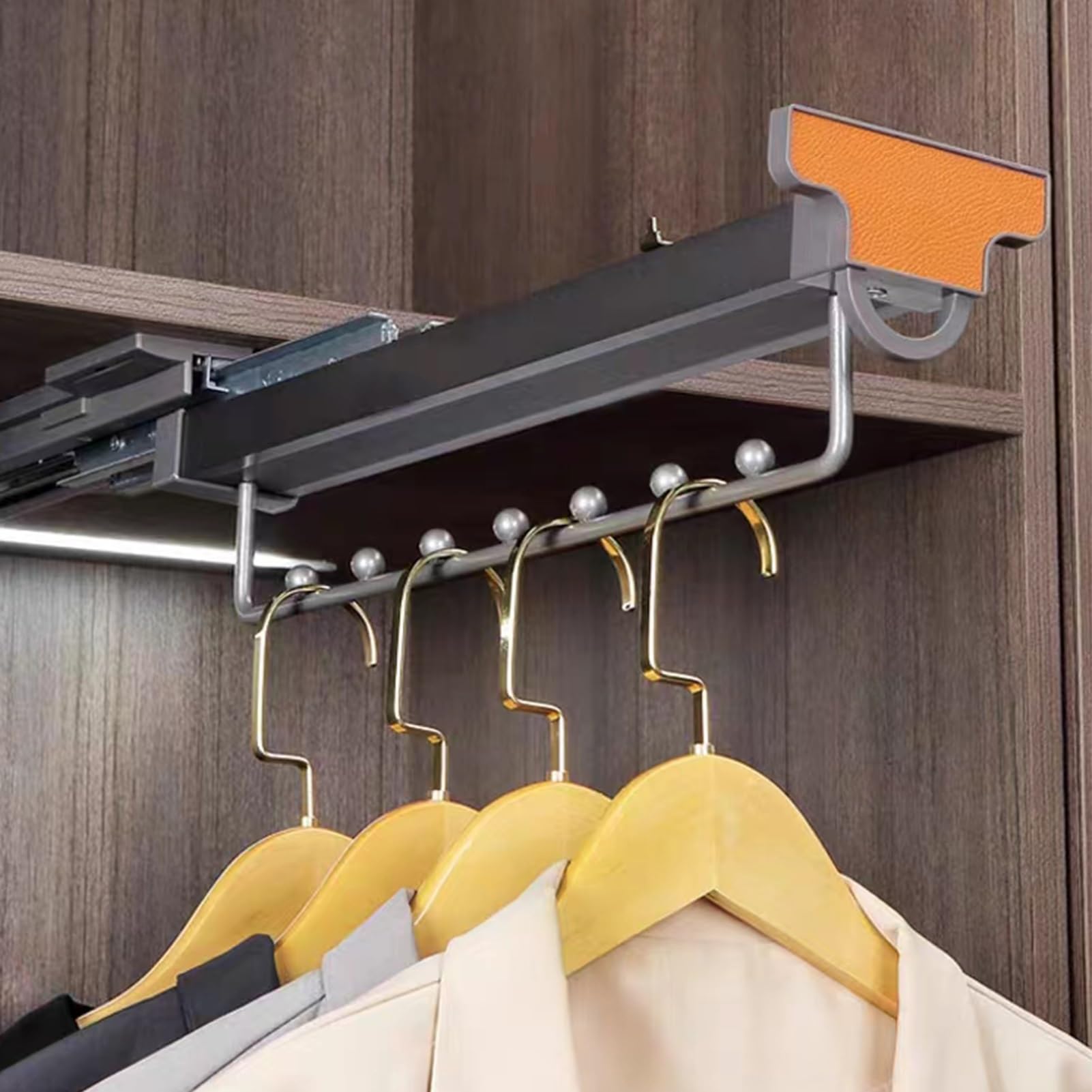 Tringle à vêtements coulissante aluminium avec rail télescopique
