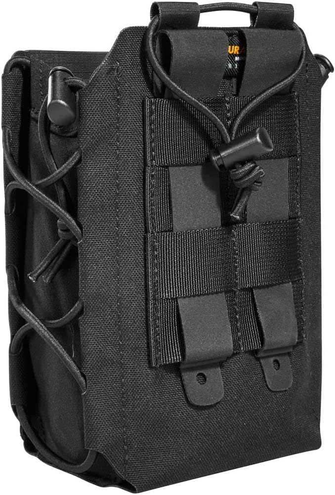Tasmanian Tiger TT Multipurpose Side Pouch, Black, Bottle Pocket, MOLLE System, Tripod Pocket