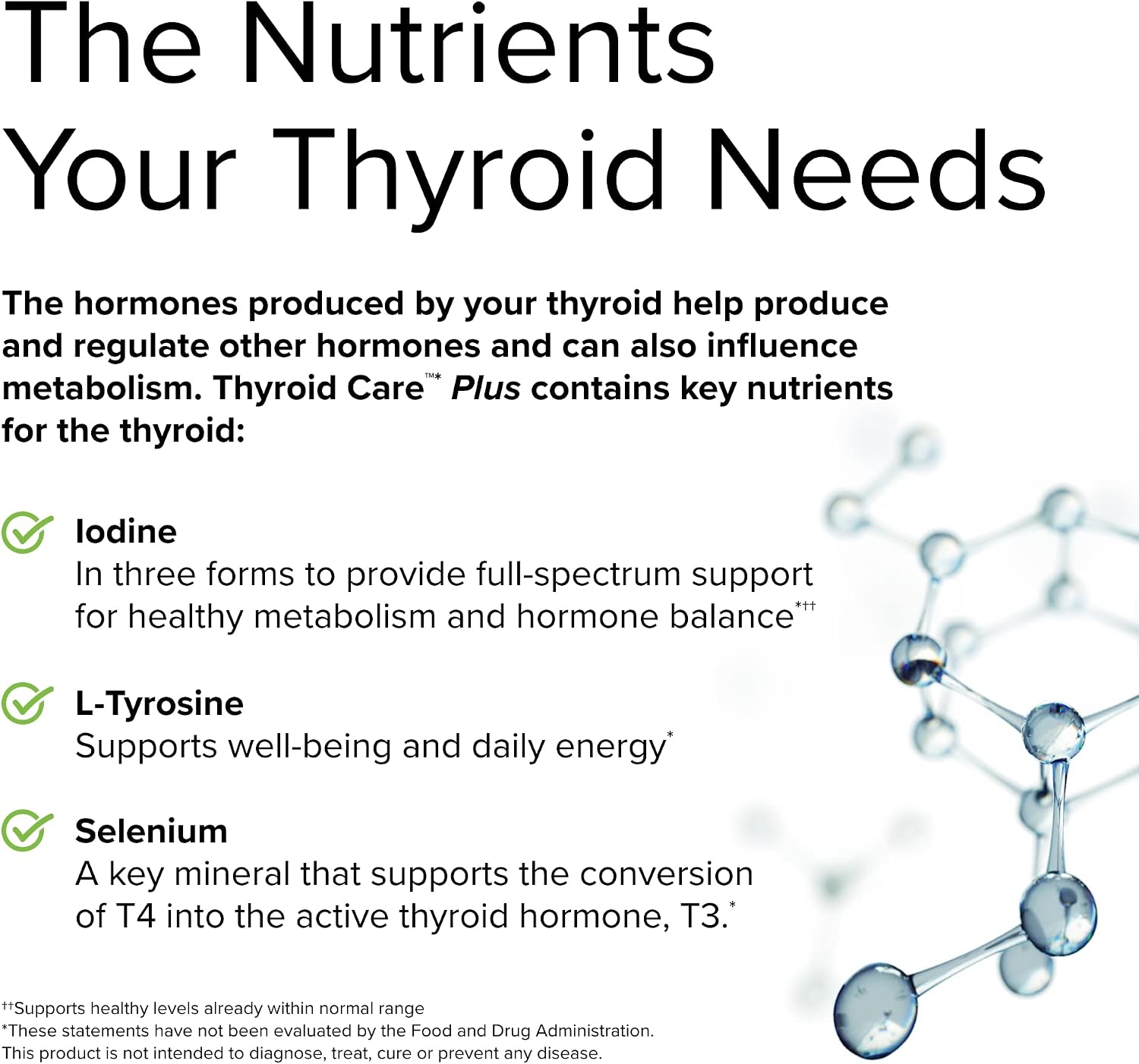 Terry Naturally Thyroid Care Plus - 60 Capsules - with Selenium, Iodine & L-Tyrosine - Non-GMO, Gluten Free, Kosher - 30 Servings