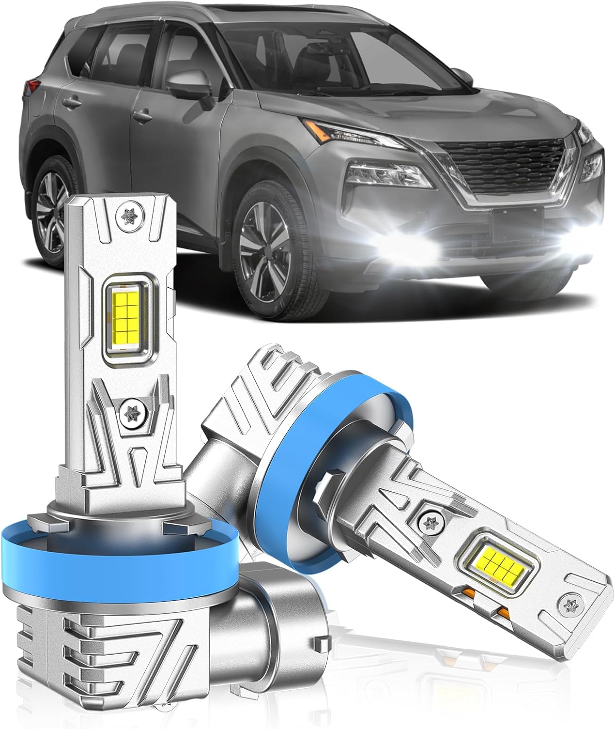 Fit for Honda 2006-2022 Accord Fog Light Bulb, 18000 Lumens 6000K White Fog Lights, 600% Upgraded Brightness, 60000+ Hours Lifespan, Plug and Play, Pack of 2