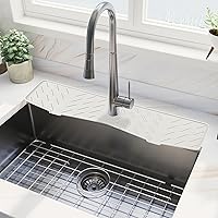 Vista 15 de Meiliweser Alfombrilla de Silicona para Grifo de Fregadero de Cocina – Gen 3 Protector contra Salpicaduras con Pendiente de 10° con Orificio