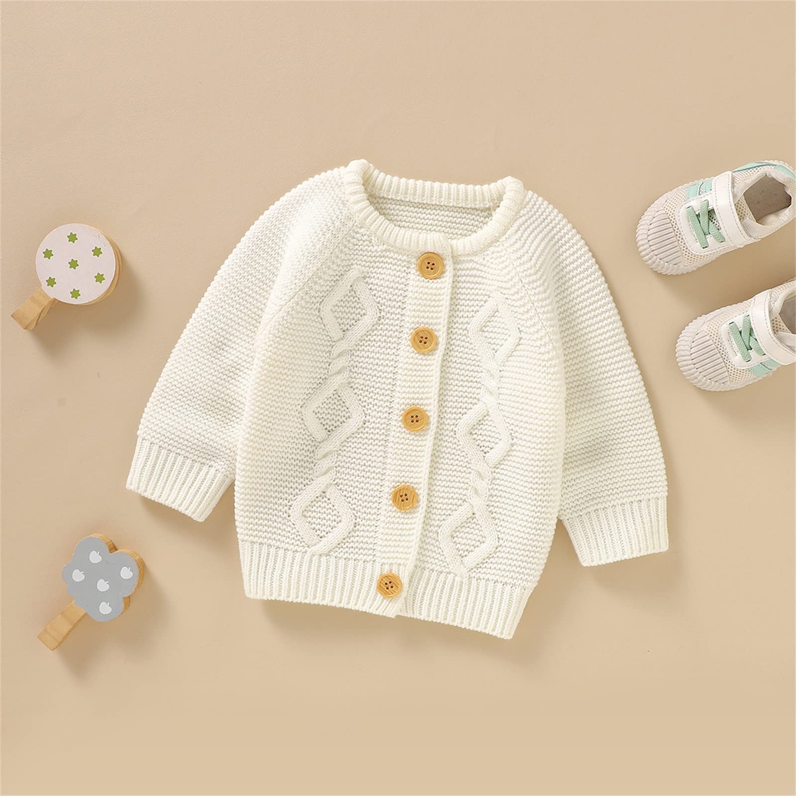 Cárdigan De Punto Para Niña Talla 86 - Suéter Cálido Con Capucha, De Acrílico, Ideal Para Invierno Y Fiestas