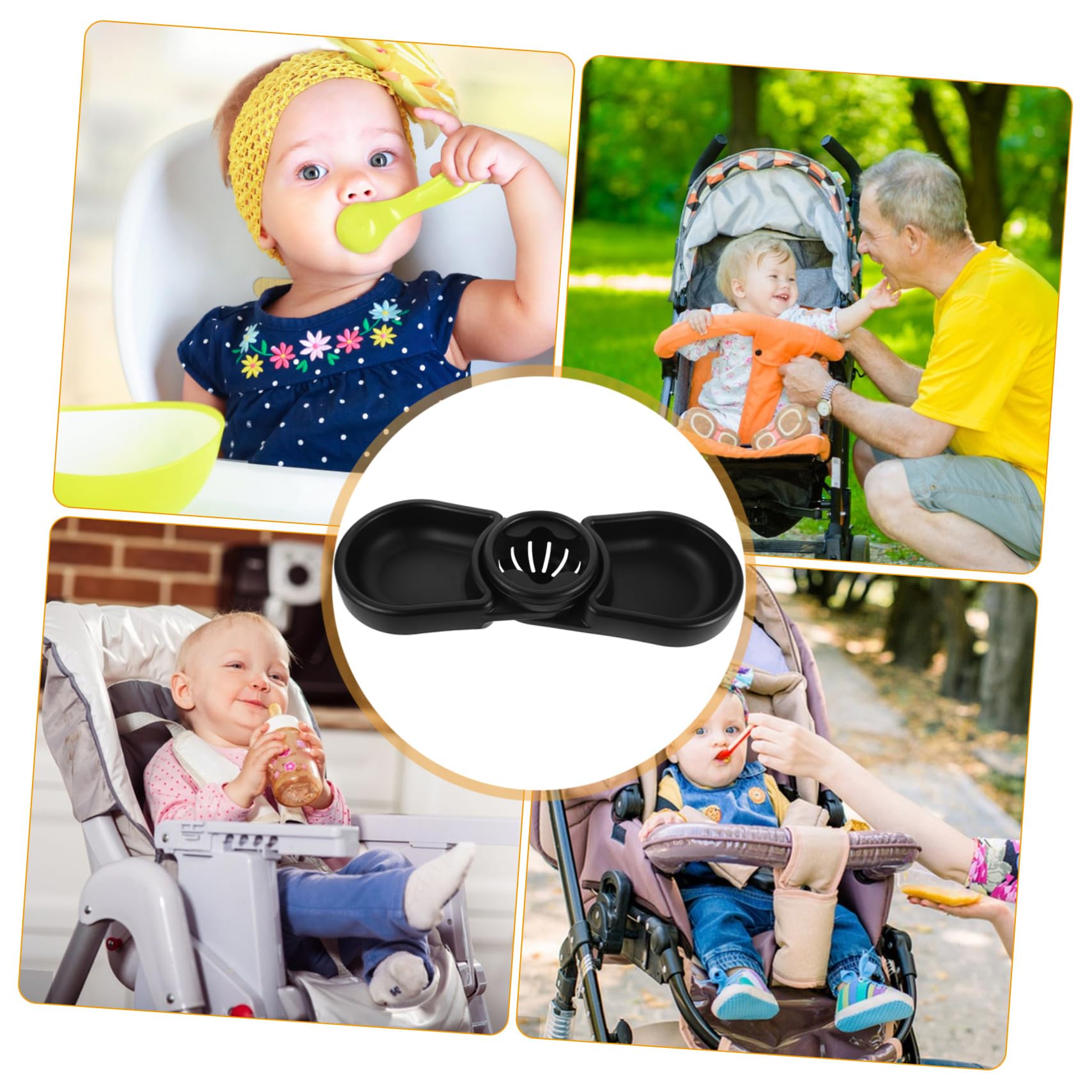 Plateau de Poussette Détachable pour Garçon Fille Plateau Alimentaire et Support à Collations Compatible Plupart des Modèles
