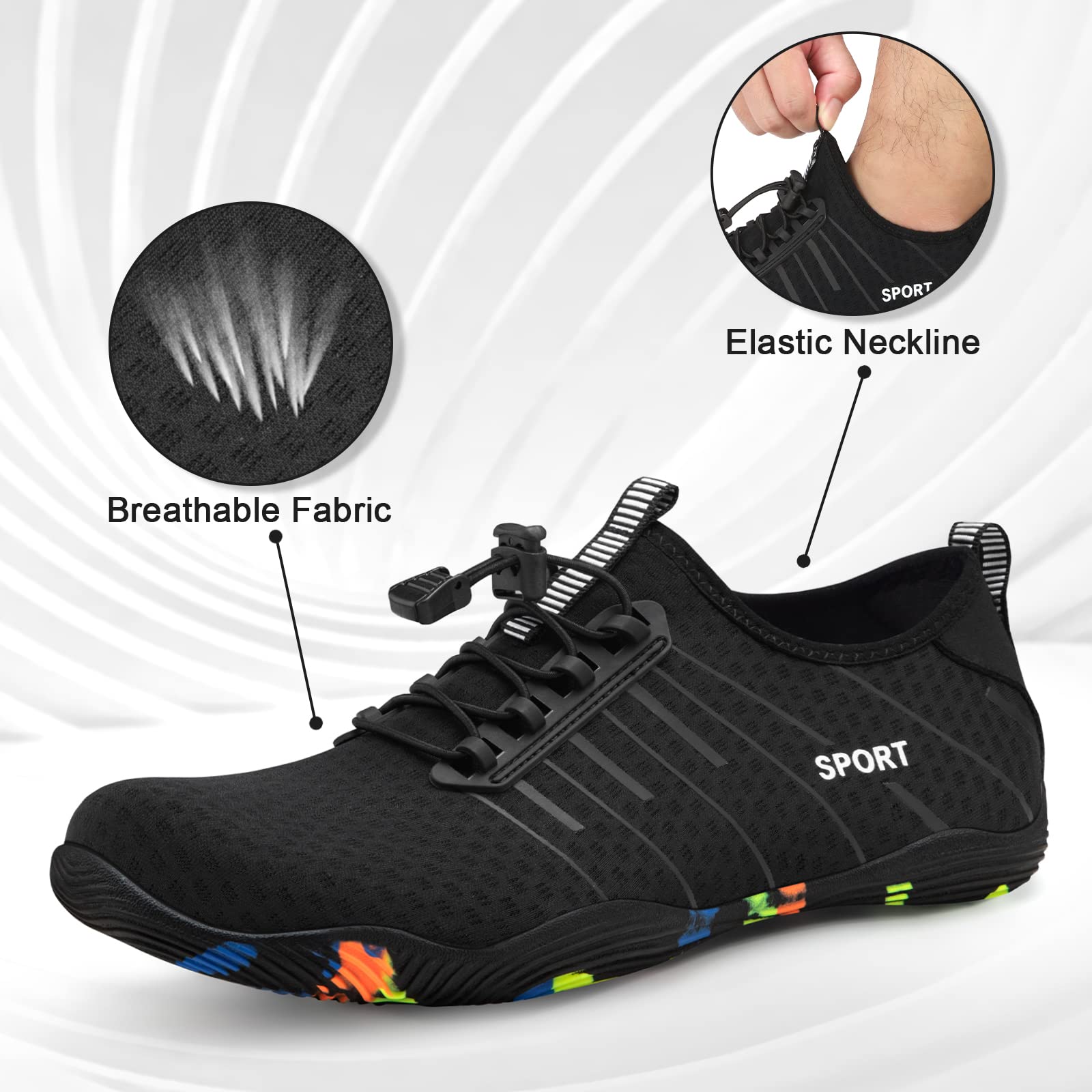 ATHMILE Zapatos de agua para hombres y mujeres, zapatos de río, para adultos, natación, playa, lago, piscina, calcetines acuáticos de secado rápido para senderismo, surf, kayak, crucero, esencial