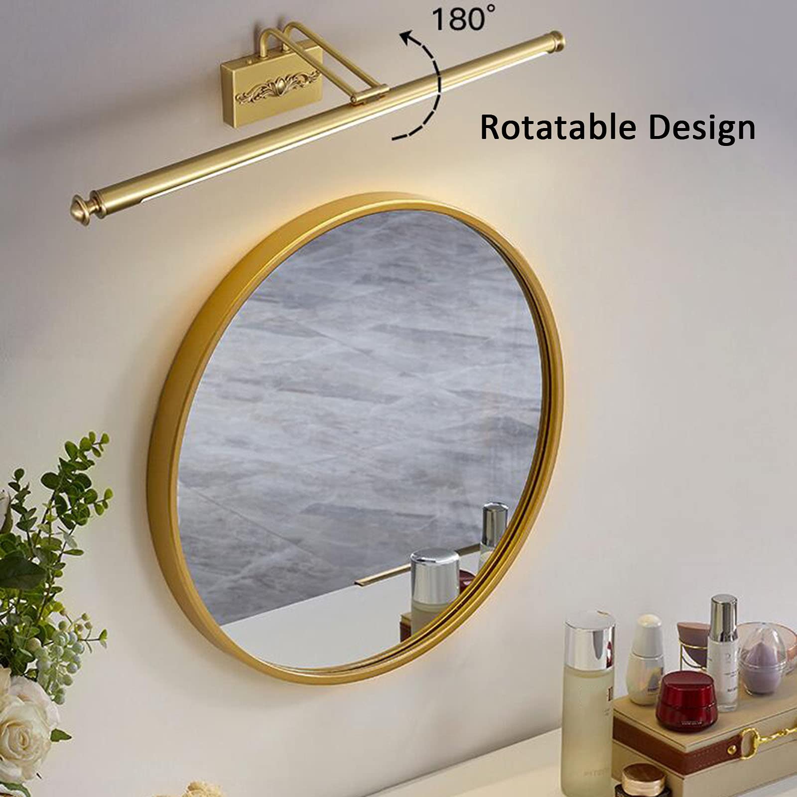 Badezimmer Spiegel Lampen Retro Kosmetik Licht Led Wandleuchte Kupfer Spiegel Frontleuchte Led Vintage Spiegel Frontleuchte Make-Up Lampe Badezimmer Dekor Wandleuchte Wandleuchte/White Light/71