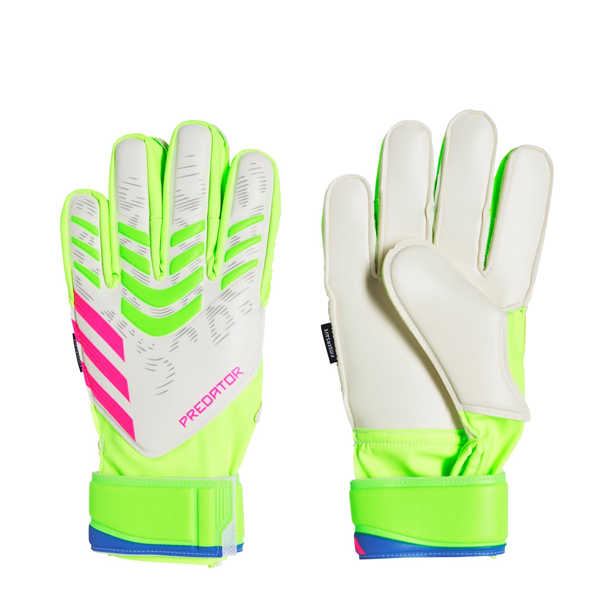 adidas Predator Match Fingersave Goalkeeper Kids Guantes, Unisex, LUCLEM/White/LUCPNK, 40 2/3 EU