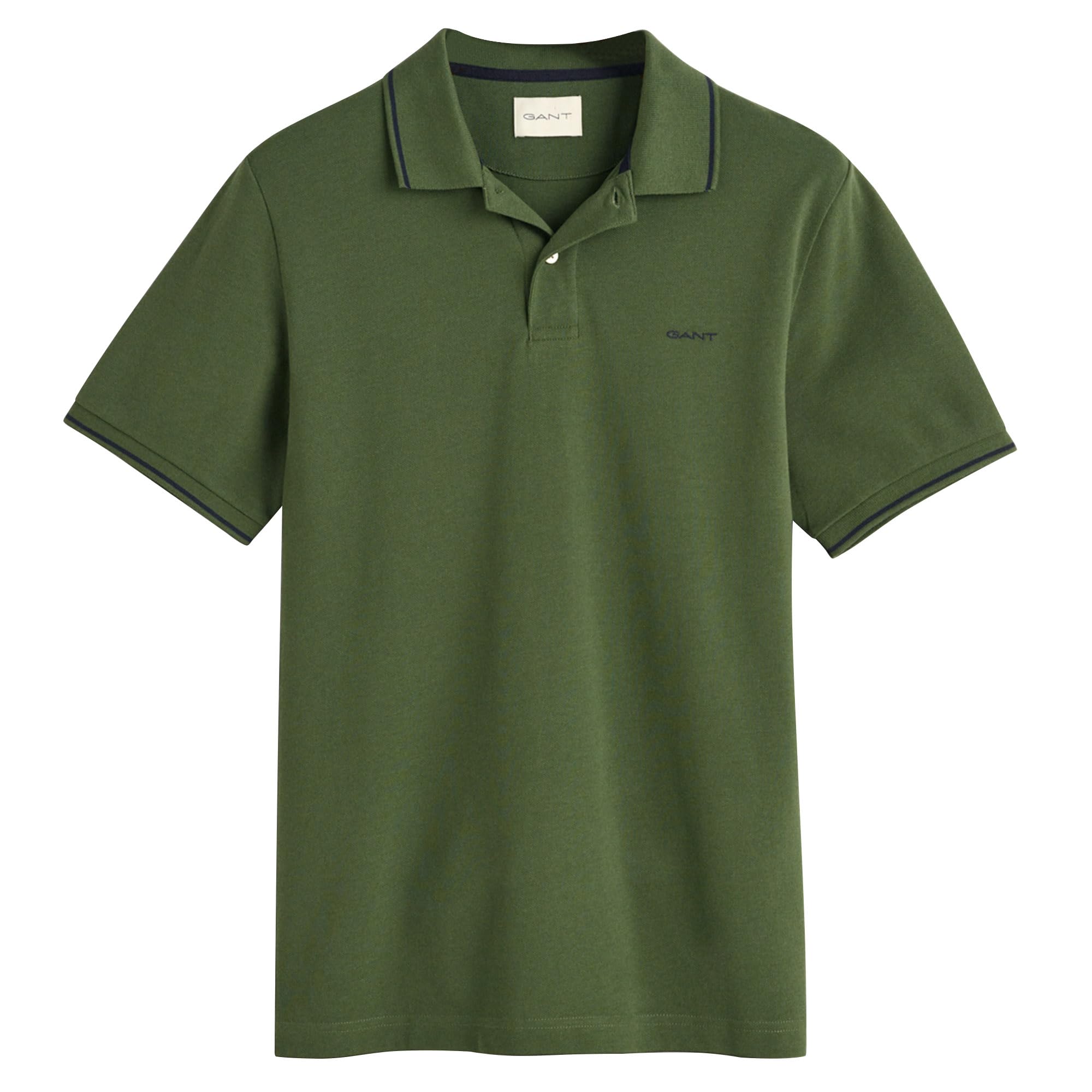 Gant Herren Tipping SS Pique Rugger, Pine Green, 4XL EU