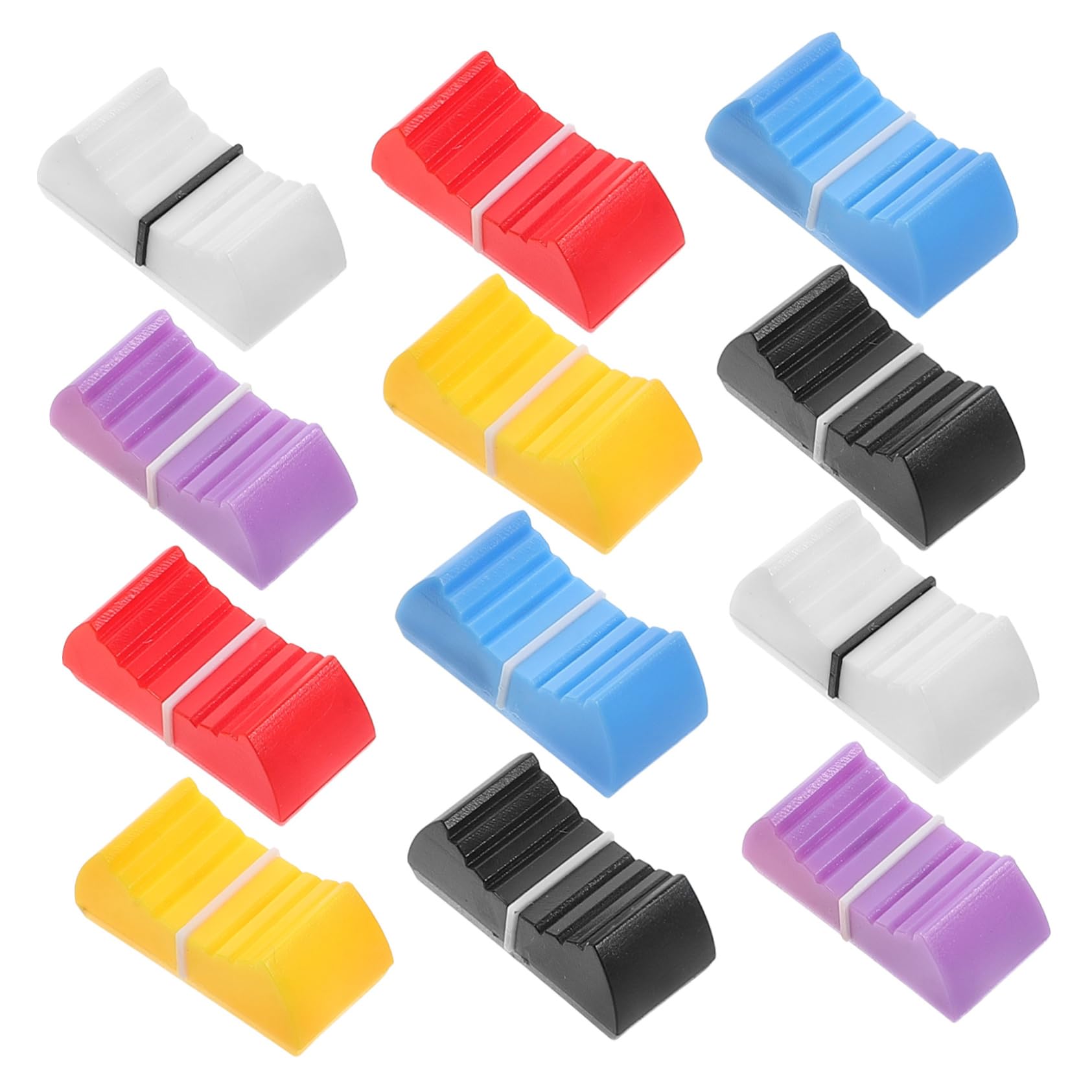 Milisten 12Pcs Replacement Caps for Sound Console Fit Slide Knobs Durable Sliders for Mixers and Dimmers Multiple Color Options