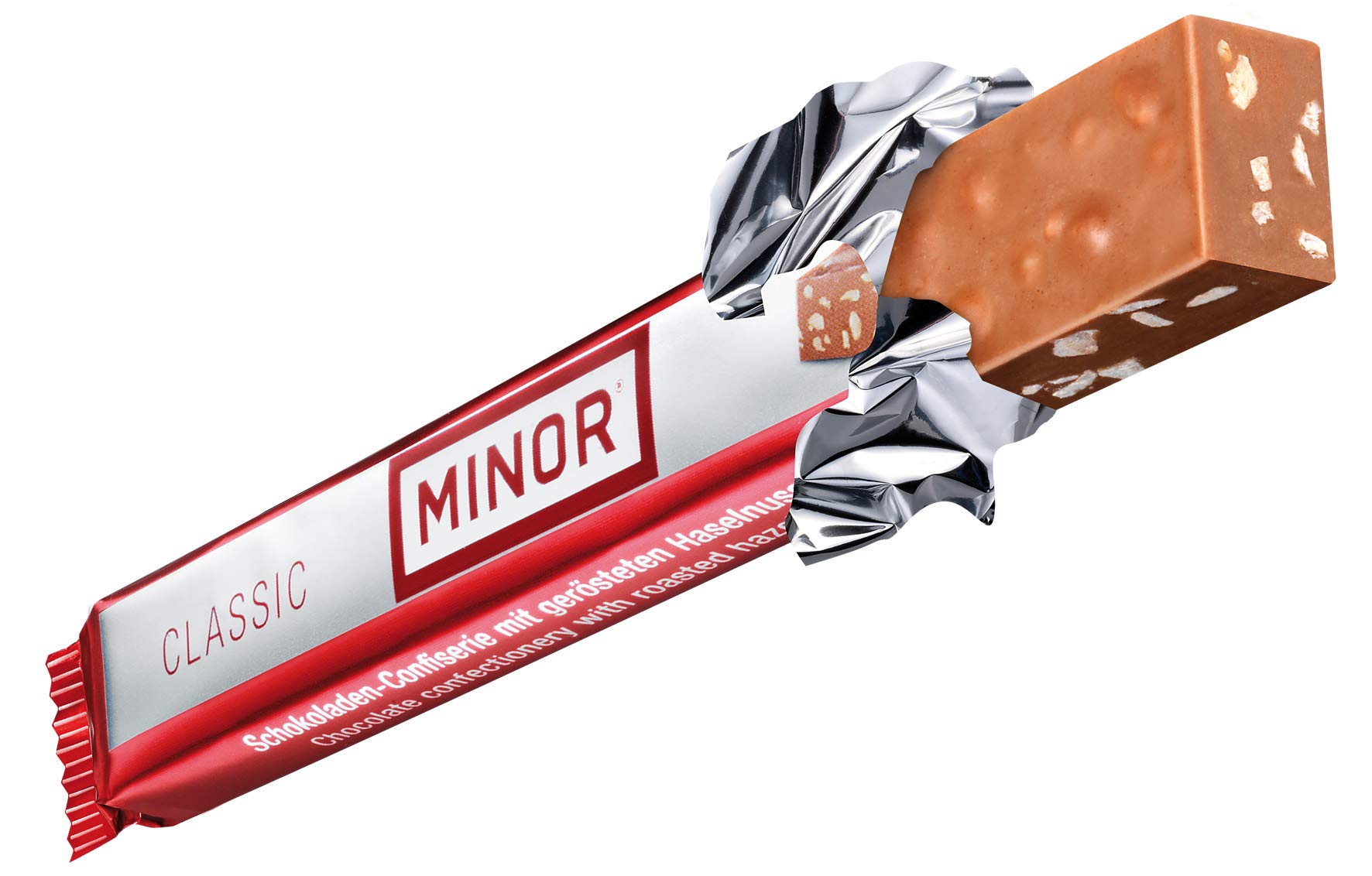 Minor Classic Stengel Schweizer Schokolade 70 Schokoladenriegel á 22g im Thekendisplay 1,54kg Großpackung Nougat Gianduja Maestrani Milchschokolade Glutenfrei, ohne Palmfett