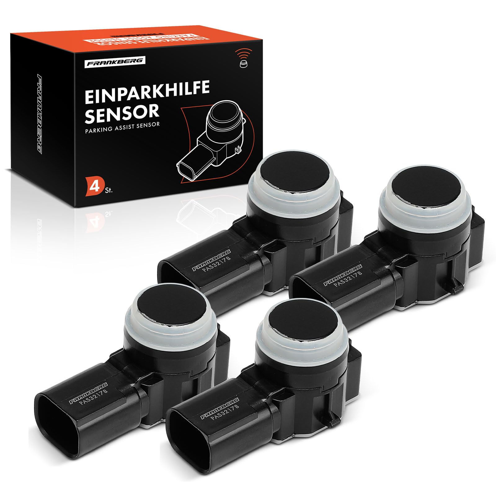 Frankberg 4x Capteur de stationnement PDC Vorne Arrière Compatible avec 2008 I CU 1.2L-1.6L 2013-2024 208 I CA CC 1.0L-1.6L 2012-2022 308 II L3 LB LH LP LW 1.2L-2.0L 2013-2021 Remplacer# 9675202477