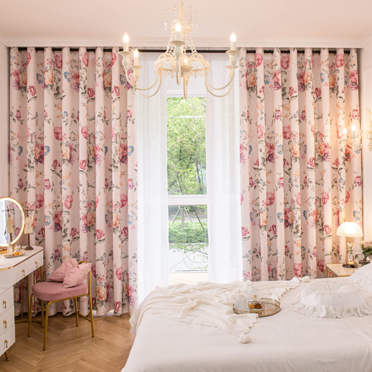 KVLDEC Semi-blackout Curtains for Living Room,Light and Soft Window Drapes 2 pieces (W300 x L270cm, Brown)