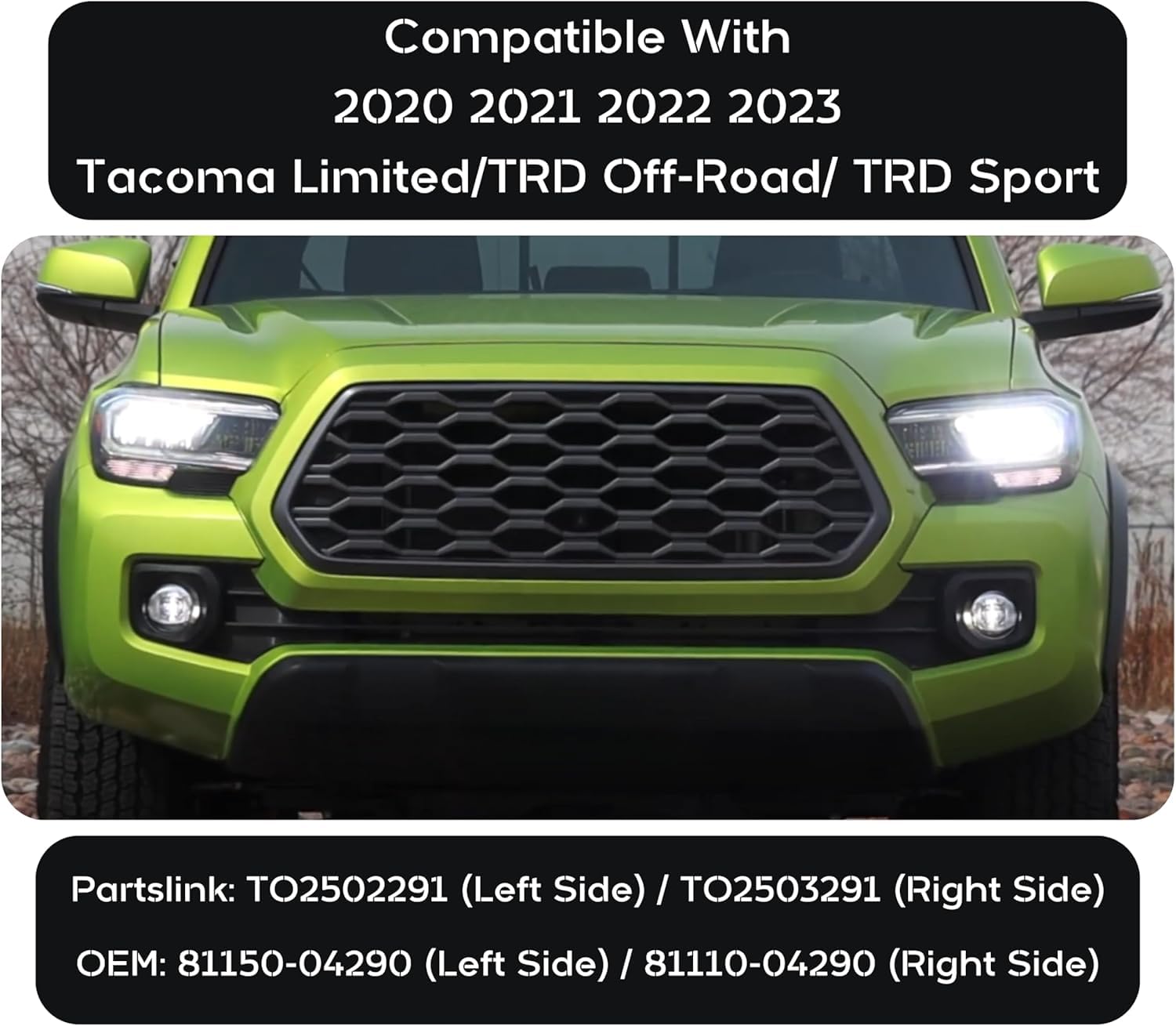 タコマ TACOMA 2020モデル 純正フォグライト イエローLEDバルブ付き Amazon.com: Headlight Assembly Replacement For Toyota 2020 2021