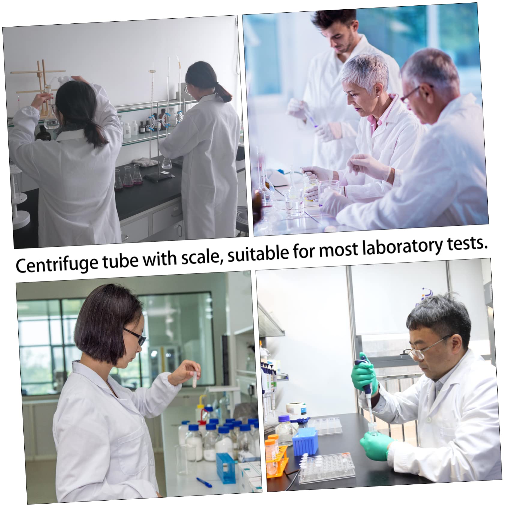 200 Provetta Centrifuga in Plastica da 10ml Tappo, Alta Trasparenza e Posizioni Ventilate, per Analisi di Laboratorio e Test Scientifici