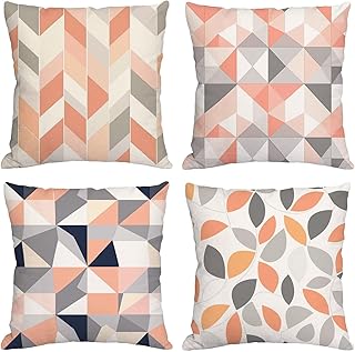 Fundas Cojines Rosa 45x45 cm Juego De 4 Funda Cojin Simple Cojines para Sofa Doble Cara Patrón Exterior Impermeable Cuadradas Cushion Covers para Sala de Estar Dormitorio Oficina Silla Balcones b-240