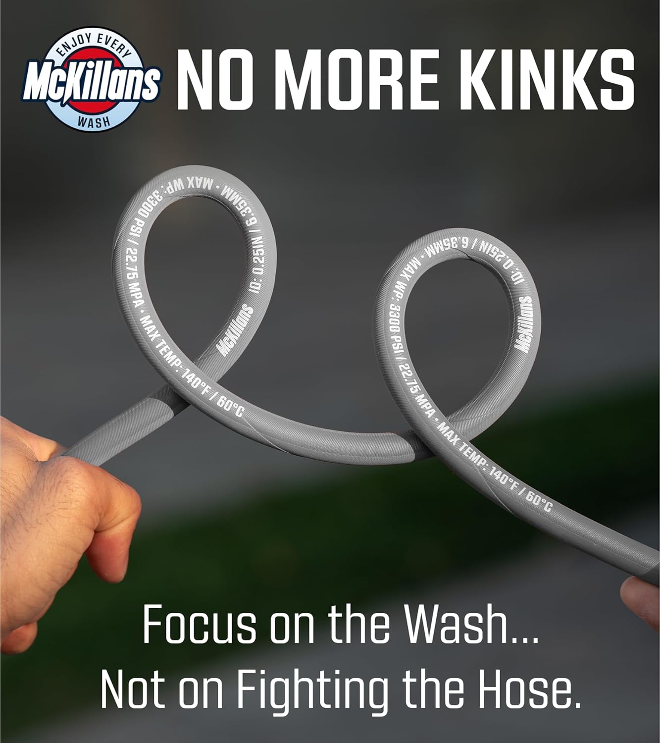 McKillans® QC Installed Pressure Washer Hose 50 ft - Flexible & Kink-resistant - Steel-Braided & Durable- 3/8" QC Pre-Installed Stainless Steel - Power Washer Hose - High Pressure 1/4" Inner Diameter