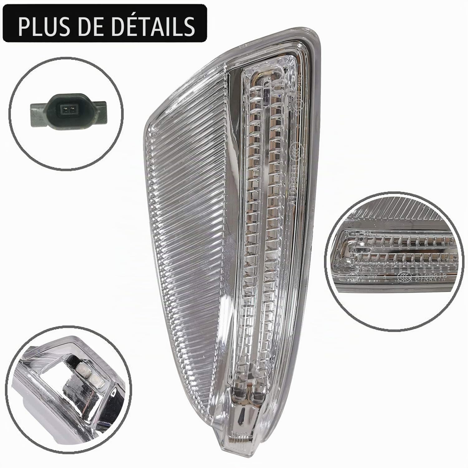 Compatible avec Mercedes W204 Classe C C250 C300 C350 C63 Boîtier de rétroviseur latéral de porte Clignotant LED (droite)