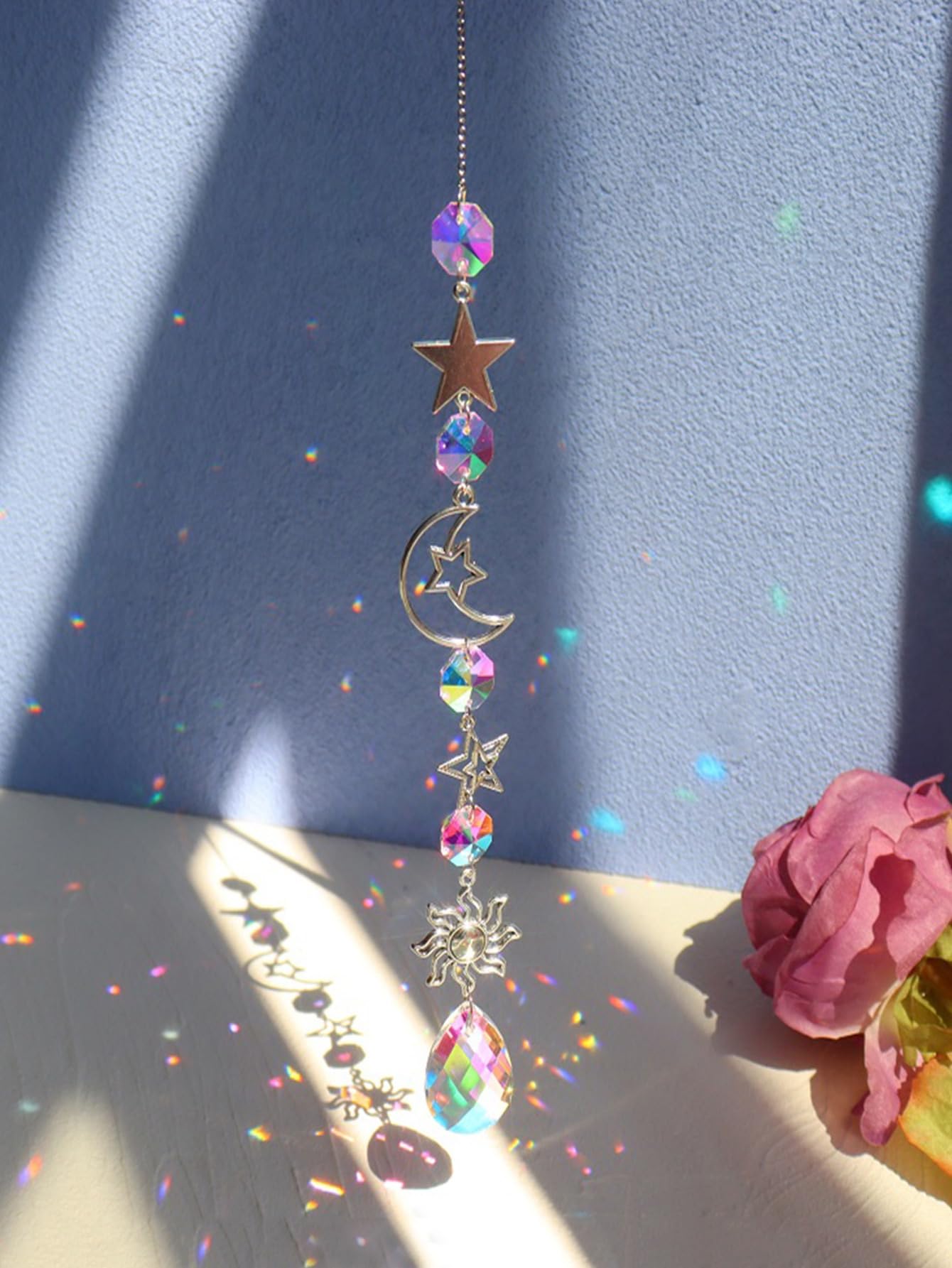 Attrape-soleil fenêtre lot de 2 pour illuminer le salon avec des reflets de cristal
