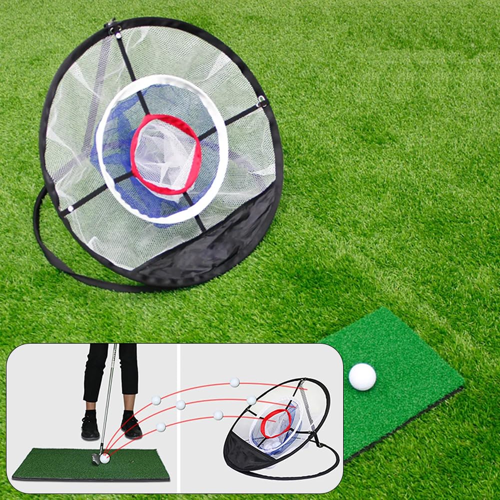 Tiiyee Golf Chipping Net, Redes de Práctica Portátil Red Jaula para Entrenamiento Golfs Drive Poniendo Lona Prácticas Puertas al Aire Libre Putter Interior Accesorios Plegables Interiores