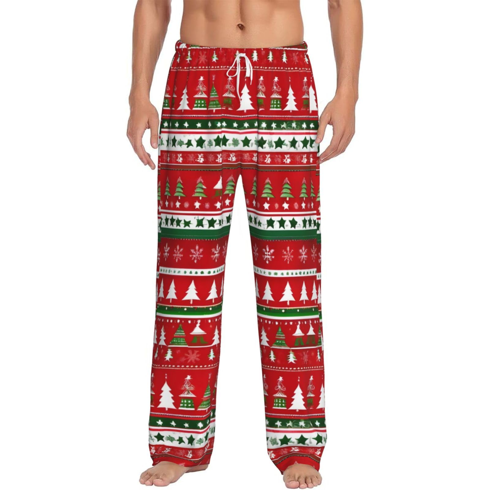 groamaup Men's Pajama Pants Fashion Pajama Pants Men Christmas Trees Pajama Bottoms with Pockets Drawstring-picture-54