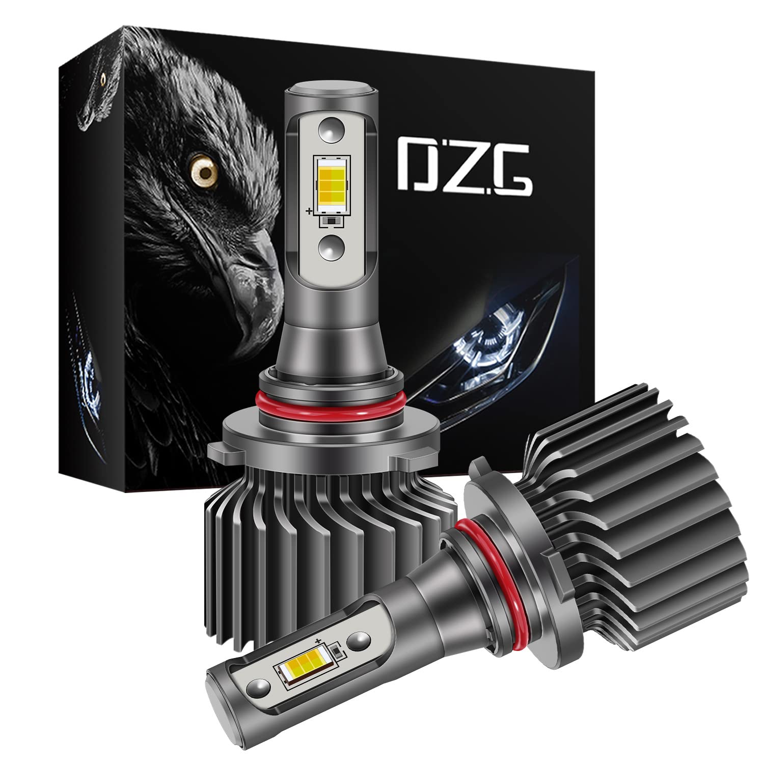 DZG 9005 9006 HB3 HB4 H10 LED Fog Light Bulbs Switch Between 3000K 6000K Yellow White Light Dual Colors Fog Lamps 30W High Brightness CSP LED Chips, Pack of 2