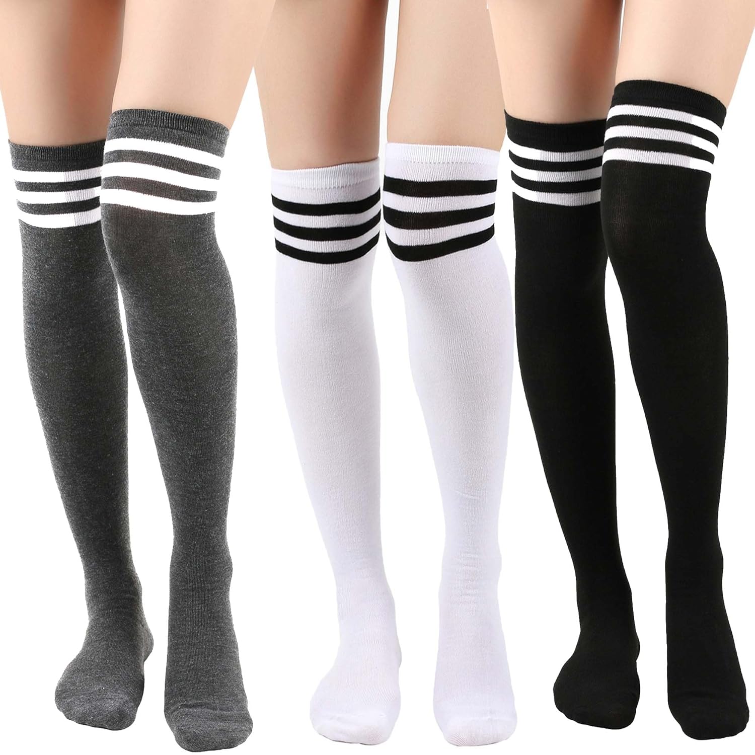 Thigh High Socks Knee High Stockings for Women Girls Long Socks Leg Warmers Cosplay - Image 2