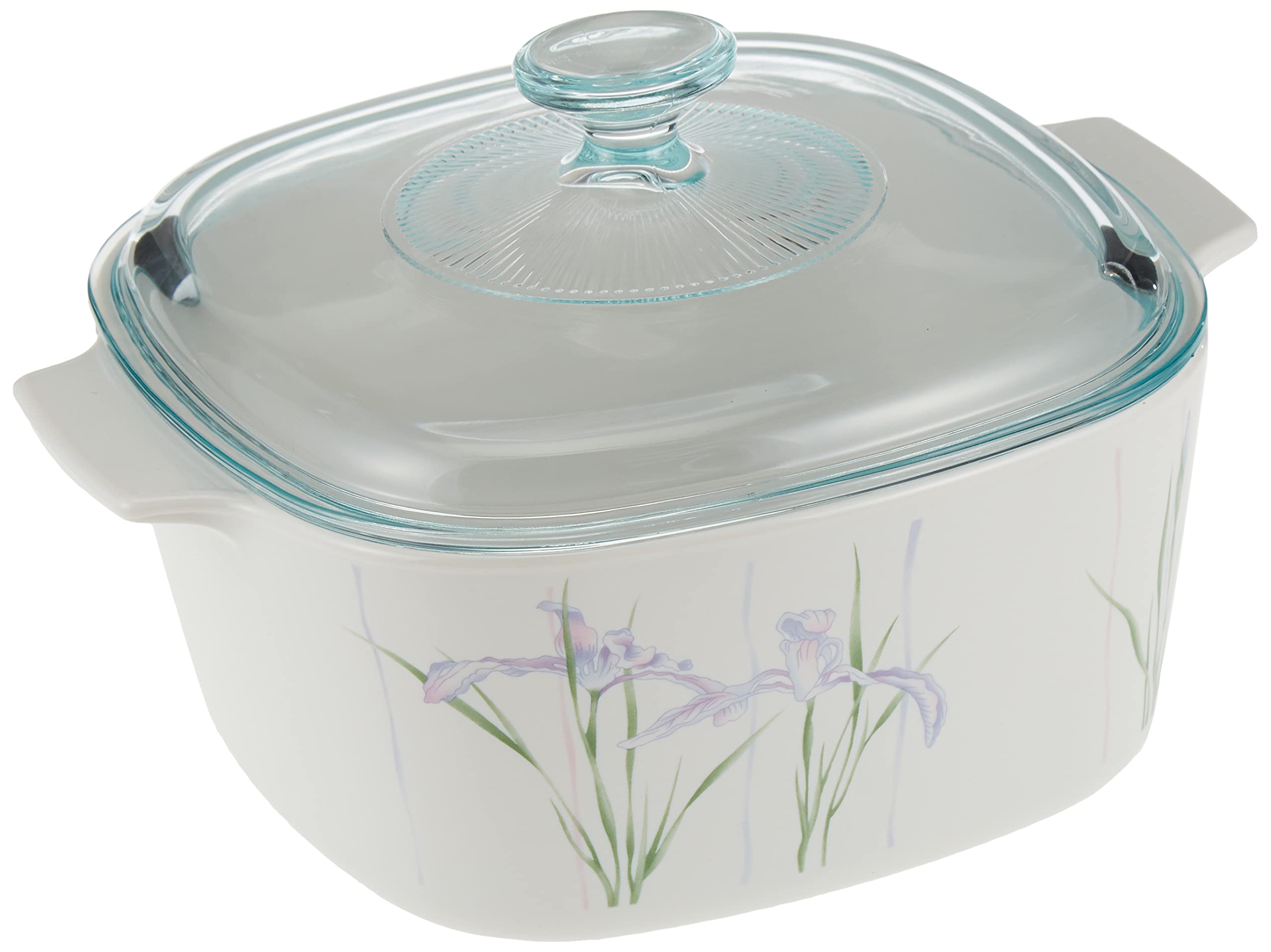 Ceramic 3 Liter Covered Casserole Shadow Iris, White