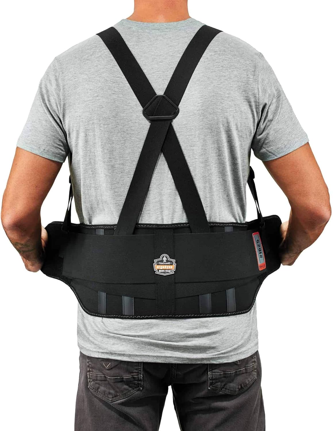 Ergodyne - 11118 ProFlex 1625 Back Support Brace, Stays and Rubber Webbing for Snug Fit, Removeable Straps, Adjustable Black : Everything Else