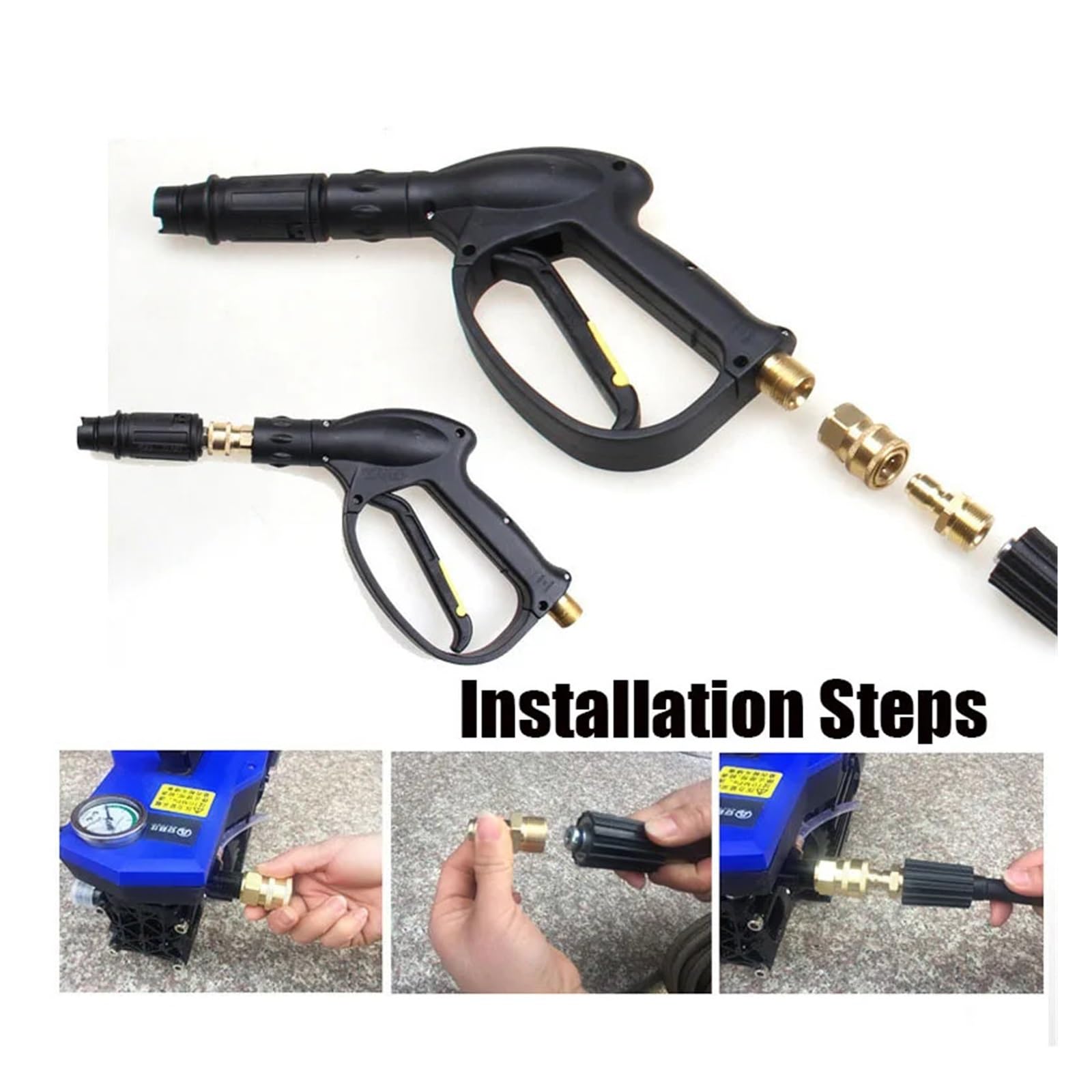 1 pz. Idropulitrice ad Alta Pressione 1/4 Adattatore Raccordo a sgancio rapido Kit connettore in Ottone Accoppiatore Maschio Femmina for Lancia idropulitrice Bollitore in Schiuma(4)