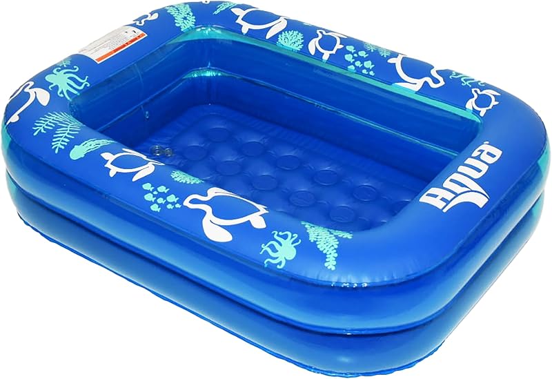 Tumbona inflable Aqua para pileta, flotador de pileta premium con portavasos y almohada extraíble para relajación y diversión