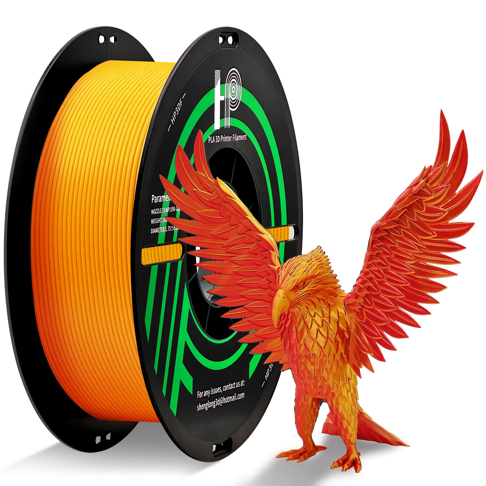 HP3DF Dual Color PLA Filament,Shiny Silk Red Gold PLA, 3D Printer Filament, PLA Filament 1.75mm Dimensional Accuracy +/- 0.02mm, 1KG Spool (2.2 lbs), Fit Most FDM Printer (Silk Red Gold)
