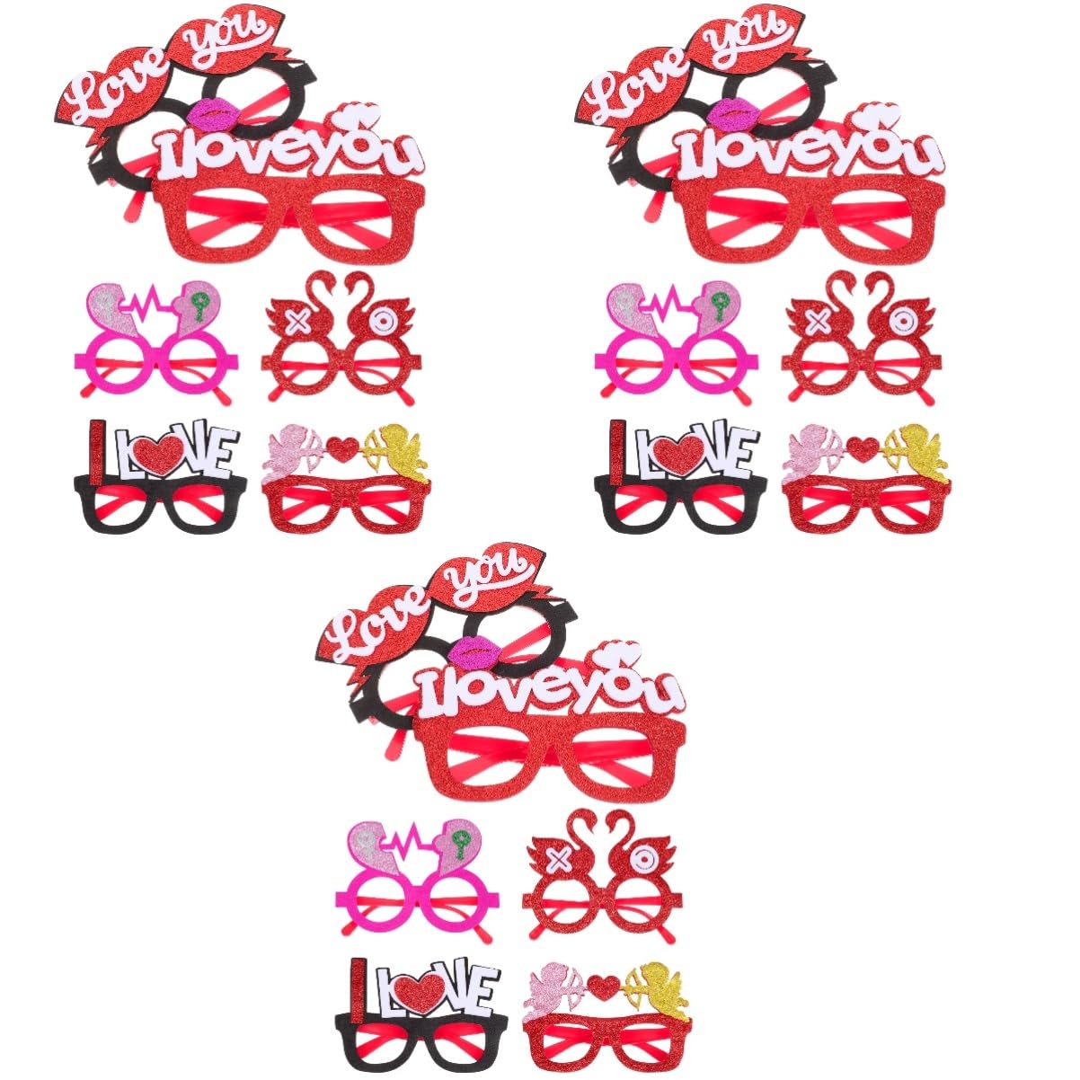 jojofuny 18stücke Teiliges Valentinstag Brillen Lustige Herzbrillen Für Partys Foto-Requisiten Dekorative Brille Für Damen Universelle Komfortables Tragegefühl Verschiedene Designs