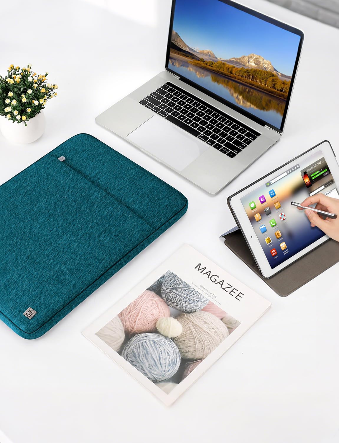 DOMISO Borsa Custodia PC 17 pollici per HP/Lenovo/Dell/ASUS/Acer/LG/MSI Gaming Laptop/Razer Blade 17/18 Notebook,Porta Computer Portatile Cover Laptop Case Sleeve per Uomo Donna,Turchese