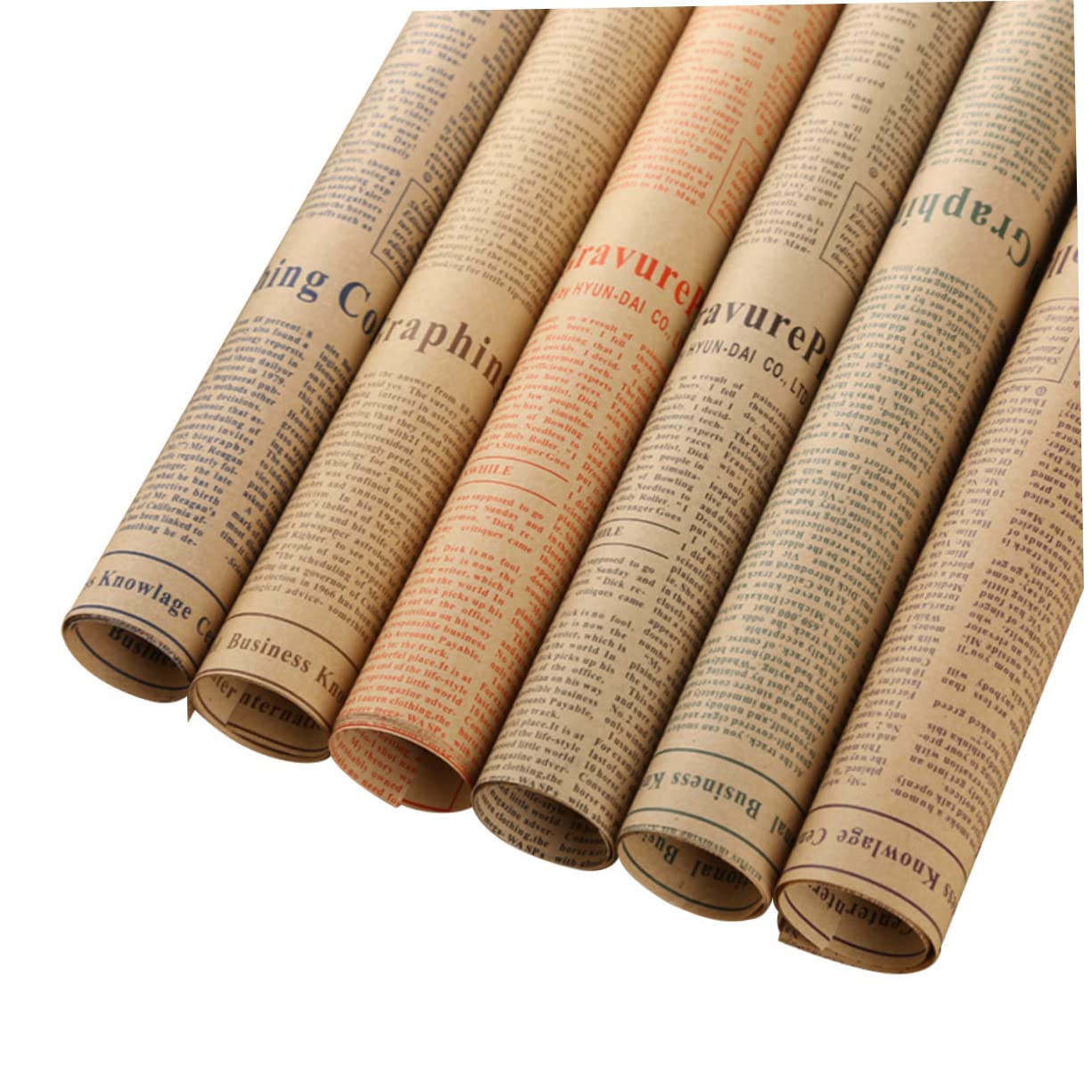 STOBOK 50blätter Kraftpapier Geschenkpapier Vintage Papierverpackungen für Blumensträuße und Andere Anlässe Zeitungspapier Retro Stil Bastelprojekte Zufälliger Stil