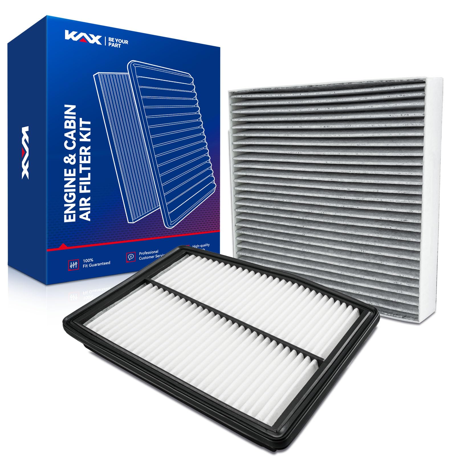 KAX Engine & Cabin Air Filter Kit, Replacement for Hyundai Tucson 2022-2026, Santa Fe 2021-2026, Sonata 2020-2026, Kia Sportage 2023-2026, Sorento 2021-2026, Replace# CA12817 CF12820
