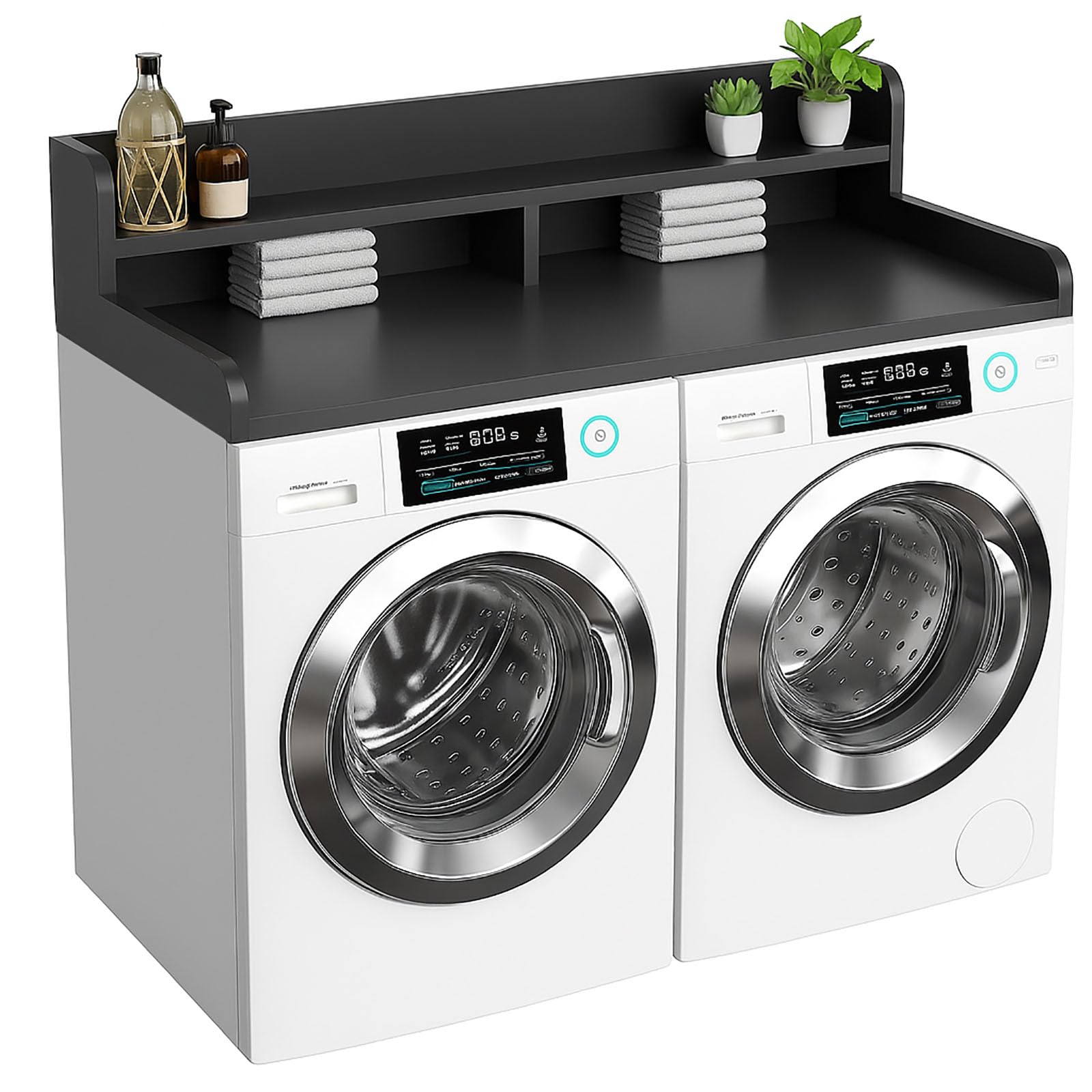 2-Tier Washer Dryer Countertop - Laundry Room Storage Shelf Over Machines, Durable & Stylish