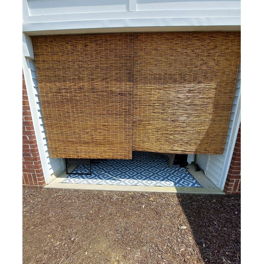 Bambusrollo 160 Breit Rollo Bambus Wasserdicht Verdunkelungsrollo 165 140 130 90 60 Bambus Jalousie für Terrasse Außen/Innen Garten Belüftung(W 145 x L 220 cm)