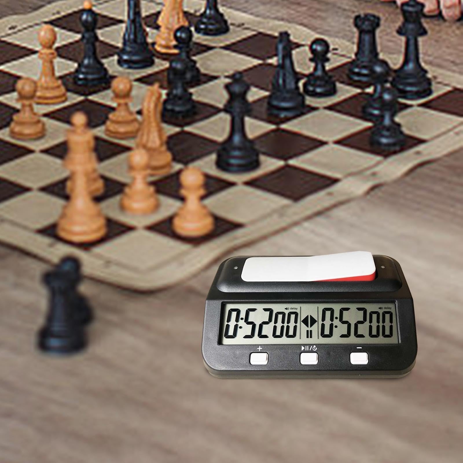 Orologio Digitale Scacchi Timer Gioco Professionale Portatile Display Funzione Allarme Memoria Materiale PP Adatto a Competizioni Regali Allenamento, Nero