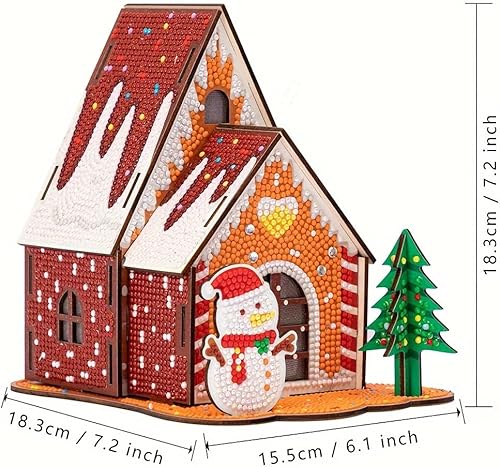 Miniatura 3 de MOYFACE Decoración de casa de Navidad, kits de pintura de diamantes para niños, casas de pueblo de Navidad, edificio para niños de 8 a 12 años, casa