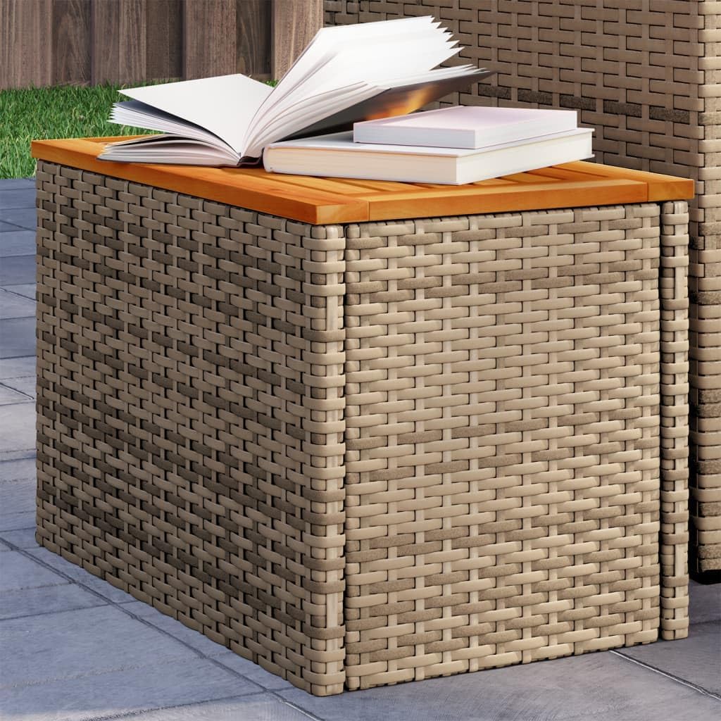 vidaXL Garden Side Table Beige and Brown