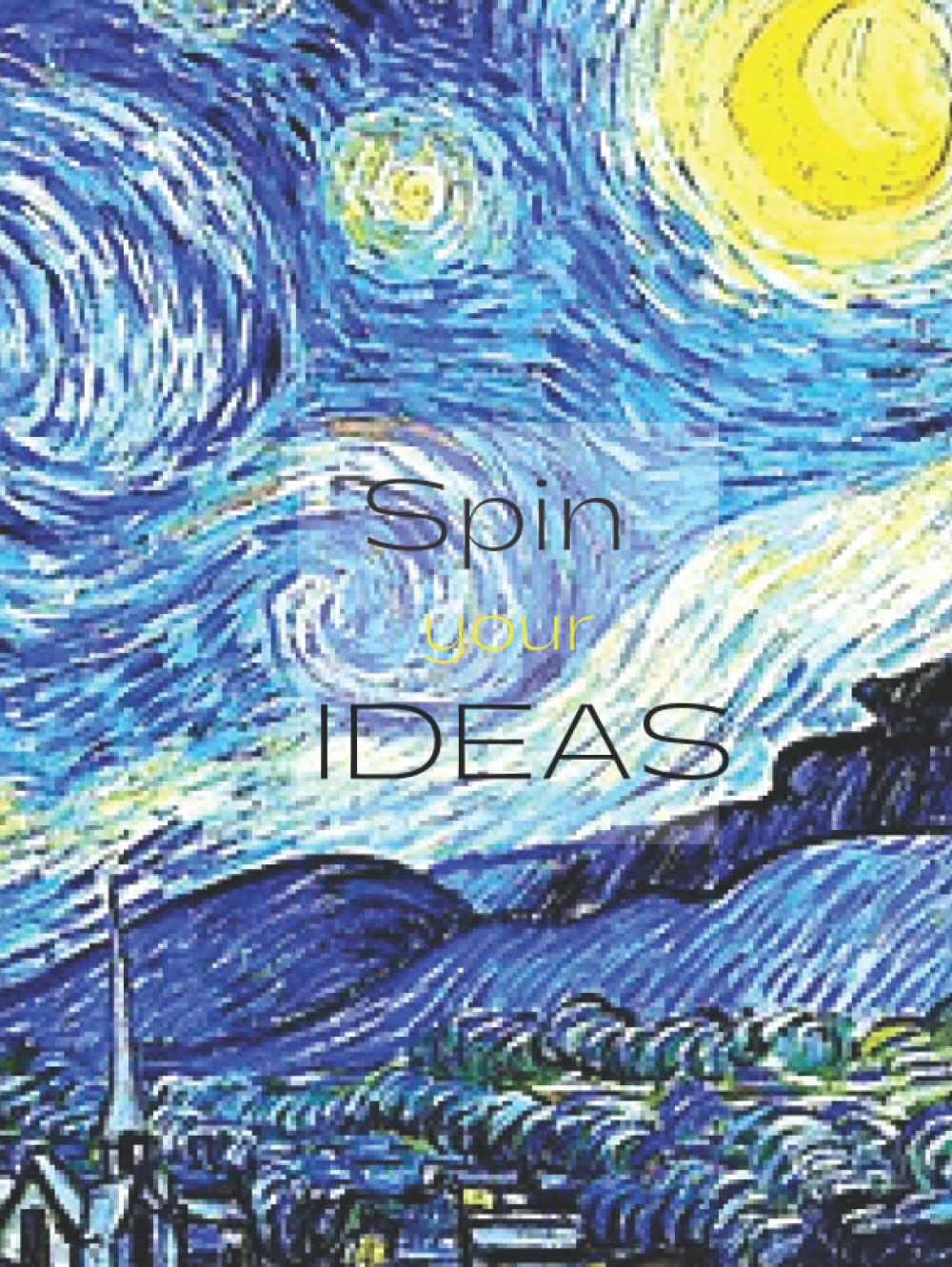Notebook Starry Night à pointillés - Grand carnet de notes relié couverture rigide 120p