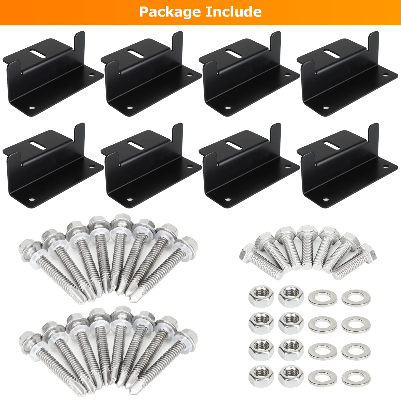 Montaggio Pannelli Solari Kit 8 Staffe A Z Per - In Lega Alluminio, Per Camper, Barca, Tetto, Caravan, Con Viti E Dadi Pannelli Solari Camper