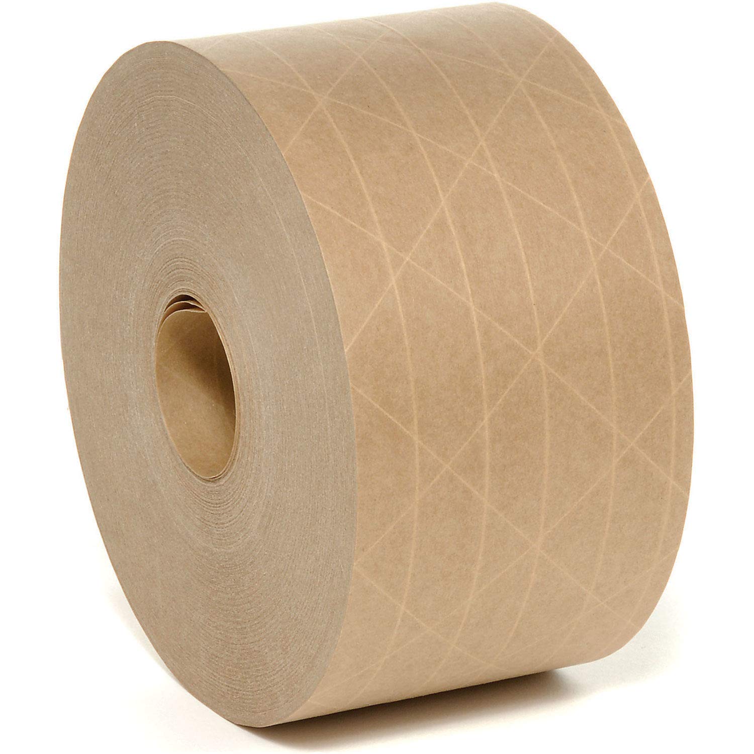 Hi Tech Reinforced Water Activated Tape by Holland – 3" x 450', Fiberglass Reinforced Kraft Paper, Tan, Pack of 10, Model H3072X450 TAN
