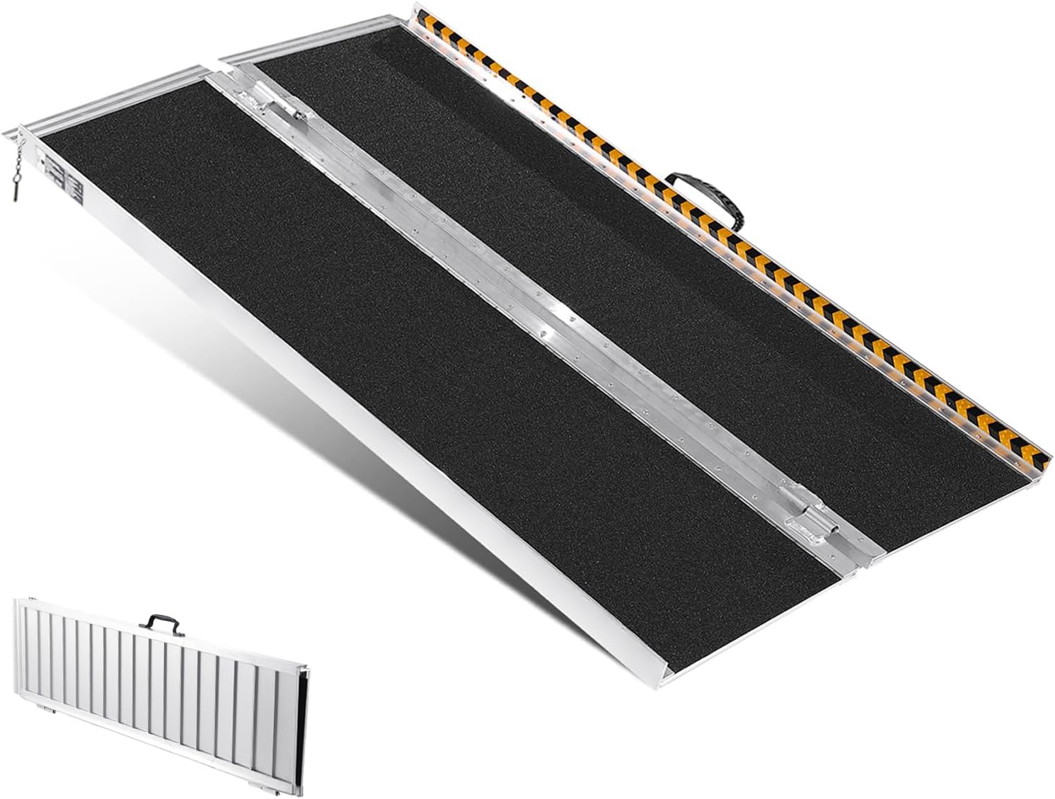 VEVOR Portable Wheelchair Ramp 5FT, Non-Slip Aluminum Folding Handicap Ramp, Door Threshold Ramps for Wheelchair for Home,Wheel Chair Ramp Steps, Cars, Scooter, Cart, Curbs, Stairs