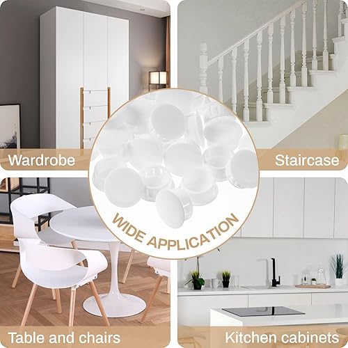 Miniatura 7 de 150 tapones de plástico para agujeros de plástico, tapones de rosca blancos, tapa de agujero de plástico a presión, enchufe de orificio tipo