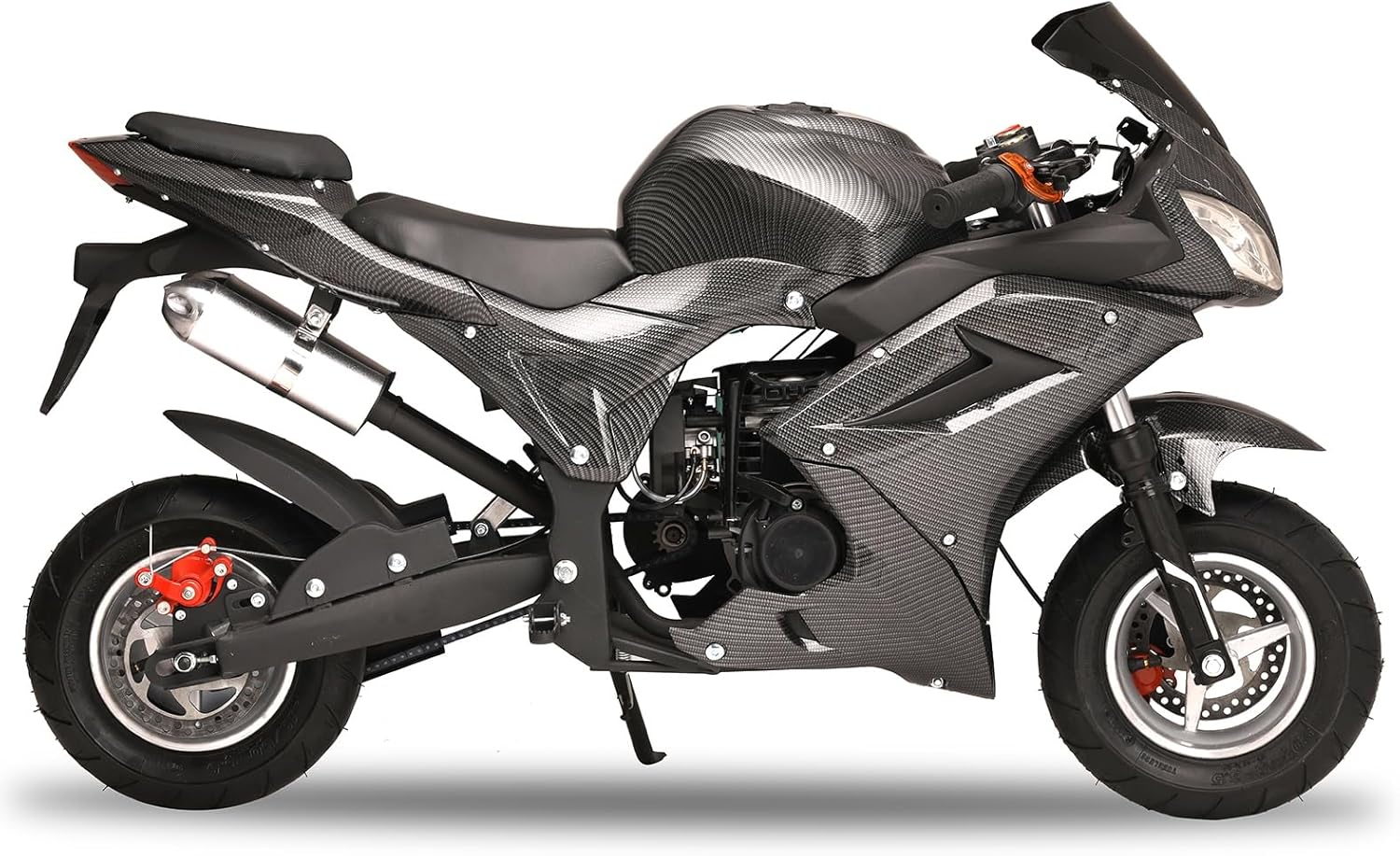 50CC Gas Dirt Bike, 4-Stroke Gas Powered Mini Bikes, Kids Dirt Bike with Front Rear Disc Brakes, Max Speed Up to 25MPH, Kid Motorcycle for Kids 8-14,Black Black