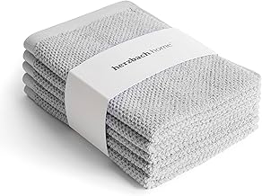 herzbach home - Spa Collection - Set of 5 Guest Towels 30 x 50 cm 100% Cotton (Pearl Grey)